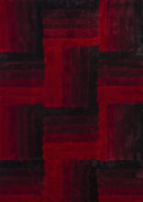 Rugs Red Rug 22" x 26" x 1.2" Red Polyester Accent Rug 9133 HomeRoots