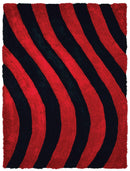 Rugs Red Rug 22" x 26" x 1.2" Red Polyester Accent Rug 9196 HomeRoots