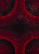 Rugs Red Rug - 22" x 26" x 1.2" Red Polyester Accent Rug HomeRoots