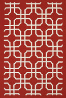 Rugs Red Rug - 22" x 36" x 0.47" Red Olefin Accent Rug HomeRoots
