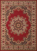 Rugs Red Rug - 33" x 39" x 0.31" Red Polypropylene Accent Rug HomeRoots