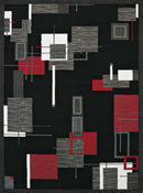 Rugs Red Rug 94" x 126" x 0.4" Red Olefin Oversize Rug 7692 HomeRoots