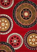 Rugs Red Rug 94" x 126" x 0.4" Red Olefin Oversize Rug 7748 HomeRoots