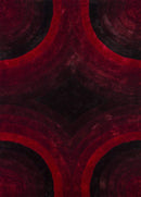 Rugs Red Rug - 94" x 126" x 1.2" Red Polyester Oversize Rug HomeRoots