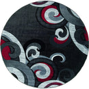 Rugs Red Rug 94" x 94" x 0.53" Red Olefin/Polypropylene Round Rug 7445 HomeRoots