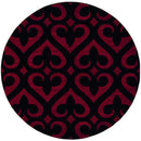 Rugs Red Rug 94" x 94" x 0.53" Red Olefin/Polypropylene Round Rug 7457 HomeRoots