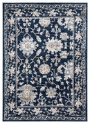 Rugs Room Rugs 63" x 86" x 0.79" Navy Microfiber/Polyester Area Rug 8024 HomeRoots