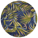 Rugs Round Area Rugs - 7'6" Round UV-treated Polypropylene Ink Blue Area Rug HomeRoots