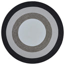 Rugs Round Area Rugs 7' Round UV-treated Polypropylene Charcoal Area Rug 4115 HomeRoots