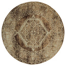 Rugs Round Area Rugs - 94" x 94" x 0.37" Light Brown Olefin Frieze Round Rug HomeRoots
