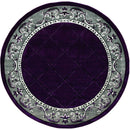 Rugs Round Area Rugs 94" x 94" x 0.53" Plum Olefin/Polypropylene Round Rug 7385 HomeRoots
