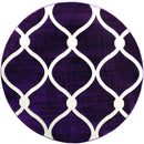 Rugs Round Area Rugs 94" x 94" x 0.53" Plum Olefin/Polypropylene Round Rug 7493 HomeRoots