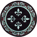 Rugs Round Area Rugs 94" x 94" x 0.53" Turquoise Olefin/Polypropylene Round Rug 7397 HomeRoots