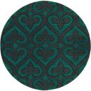 Rugs Round Area Rugs 94" x 94" x 0.53" Turquoise Olefin/Polypropylene Round Rug 7463 HomeRoots