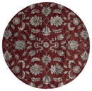 Rugs Round Area Rugs - 94" x 94" x 0.79" Crimson Microfiber/Polyester Round Rug HomeRoots