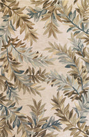 Rugs Round Rugs 5'6" Round Wool Ivory Area Rug 4147 HomeRoots