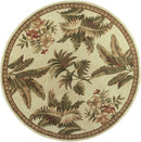 Rugs Round Rugs 5'6" Round Wool Ivory Area Rug 4148 HomeRoots