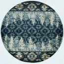 Rugs Round Rugs 7'10" Round Polypropylene Slate Blue Area Rug 2684 HomeRoots