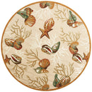 Rugs Round Rugs - 7'6" Round Polyester Beige Area Rug HomeRoots