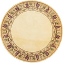 Rugs Round Rugs 7'6" Round Wool Ivory Area Rug 237 HomeRoots