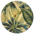 Rugs Round Rugs - 7'6" Round Wool Ivory/Teal Area Rug HomeRoots
