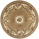 Rugs Round Rugs 7'7" Round Polypropylene Beige/Ivory Area Rug 2950 HomeRoots