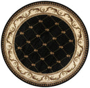 Rugs Round Rugs 7'7" Round Polypropylene Black Area Rug 2960 HomeRoots