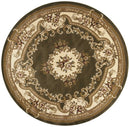 Rugs Round Rugs 7'7" Round Polypropylene Green/Ivory Area Rug 2953 HomeRoots