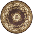 Rugs Round Rugs 7'7" Round Polypropylene Plum/Ivory Area Rug 2954 HomeRoots