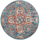 Rugs Round Rugs - 94" x 94" x 0.4" Turquoise Olefin Round Rug HomeRoots