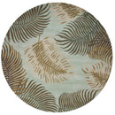 Rugs Round Wool Rug - 7'6" Round Wool Aqua Area Rug HomeRoots