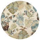 Rugs Round Wool Rug 7'6" Round Wool Ivory/Blue Area Rug 156 HomeRoots