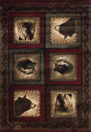 Rugs Rug Mat - 31" x 50" x 0.47" Burgundy Polypropylene Mat HomeRoots