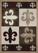 Rugs Rugs 63" x 86" x 0.4" Garnet Polypropylene Area Rug 8168 HomeRoots