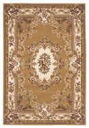 Rugs Rugs USA 3'3" x 4'11" Polypropylene Beige/Ivory Area Rug 3670 HomeRoots