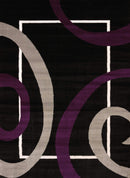 Rugs Rugs USA 94" x 126" x 0.43" Plum Polypropylene Area Rug 8671 HomeRoots