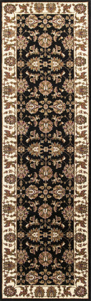 Rugs Runner Rugs - 2'2" x 7'11" Runner Polypropylene Black/Ivory Area Rug HomeRoots