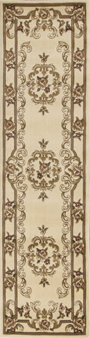 Rugs Runner Rugs 2'2" x 7'11" Runner Polypropylene Ivory Area Rug 3673 HomeRoots