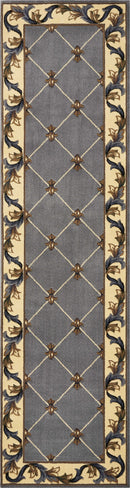 Rugs Runner Rugs 2'2" x 7'11" Runner Polypropylene Slate Blue Area Rug 3691 HomeRoots