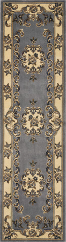 Rugs Runner Rugs - 2'2" x 7'11" Runner Polypropylene Slate Blue Area Rug HomeRoots