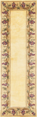 Rugs Runner Rugs 2'6" x 8' Runner Wool Ivory Area Rug 2767 HomeRoots