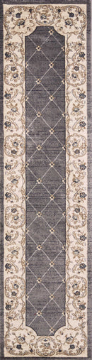 Rugs Runner Rugs 2' x 7'7" Runner Polypropylene Grey/Ivory Area Rug 3447 HomeRoots