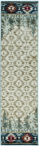 Rugs Runner Rugs 2' x 7'7" Runner Polypropylene Ivory Area Rug 3437 HomeRoots