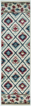 Rugs Runner Rugs 2' x 7'7" Runner Polypropylene Ivory Area Rug 3439 HomeRoots