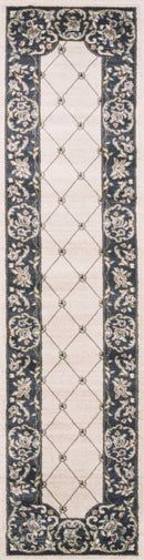 Rugs Runner Rugs 2' x 7'7" Runner Polypropylene Ivory/Grey Area Rug 3446 HomeRoots