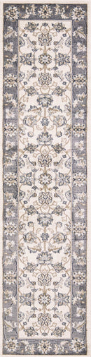 Rugs Runner Rugs - 2' x 7'7" Runner Polypropylene Ivory/Grey Area Rug HomeRoots