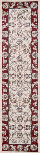 Rugs Runner Rugs - 2' x 7'7" Runner Polypropylene Ivory/Red Area Rug HomeRoots