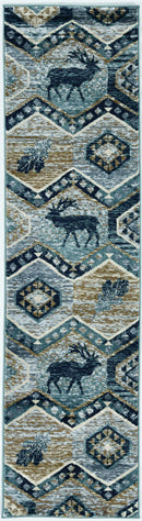 Rugs Runner Rugs - 2' x 7'7" Runner Polypropylene Seafoam Area Rug HomeRoots