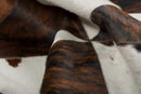Rugs Runner Rugs - 3" x 6" Chocolate And Natural Runner Stitch Cowhide - Area Rug HomeRoots