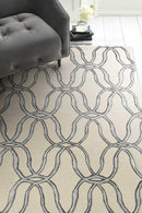 Rugs Silver Rug - 60" X 84" X 0.'5" Silver Wool / Viscose Rug HomeRoots